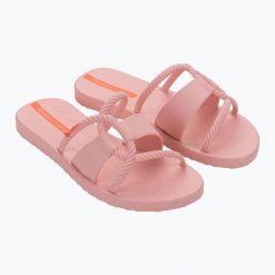 Klapki damskie Ipanema Diversa Slide. Czerwone klapki damskie Ipanema, bez wzorów, bez obcasa, bez zapięcia. Za 79.99 zł.