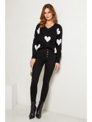 Joséfine Sweter "Arik" w kolorze czarno-białym rozmiar: L. Białe swetry klasyczne damskie Joséfine, l, z wełny, bez kołnierzyka. Za 175.26 zł.