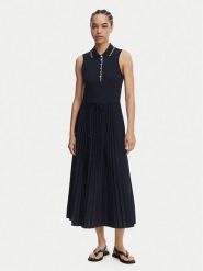 Tommy Hilfiger Sukienka codzienna 1985 Pleated WW0WW49621 Granatowy Regular Fit. Niebieskie sukienki damskie Tommy Hilfiger, bez wzorów, z syntetyku, bez ramiączek. Za 799.99 zł.