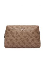 Guess Kosmetyczka PW7533 P5315 Beżowy. Brązowe kosmetyczki damskie Guess, z aplikacjami, ze skóry. Za 199.99 zł.
