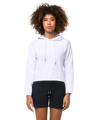 Leone Basic damska bluza z kapturem typu crop-on, zapobiegająca poceniu się. Czarne bluzy damskie LEONE 1947 APPAREL, m, bez wzorów, z kapturem. Za 147.31 zł.
