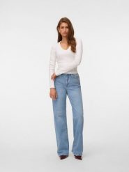 Vero Moda Koszulka w kolorze białym rozmiar: XS. Białe bluzki damskie Vero Moda, xs, bez wzorów, z bawełny, bez kołnierzyka, bez ramiączek. Za 73.95 zł.