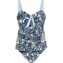 Tankini (2 części) bonprix niebiesko-biały. Niebieskie bikini bonprix, z nadrukiem. Za 89.99 zł.