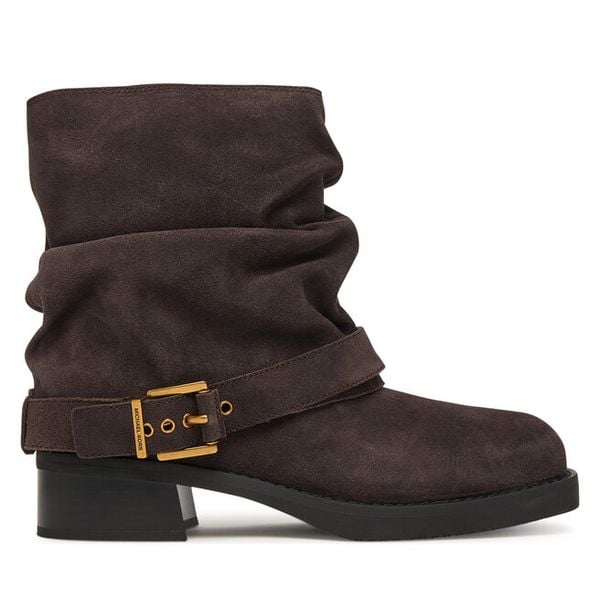 Botki MICHAEL Michael Kors. Brązowe botki damskie MICHAEL Michael Kors, bez obcasa, na słupku, bez zapięcia. Za 1,329.00 zł.