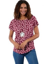 WITT WEIDEN Bluzka w kolorze bordowym rozmiar: 40. Czerwone bluzki damskie WITT WEIDEN, bez wzorów, z wiskozy, bez kołnierzyka, bez ramiączek. Za 56.99 zł.