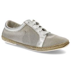 Espadryle damskie Lemar, perforowane ze skóry naturalnej, srebrne, 10044. Szare espadryle damskie Lemar, bez wzorów, ze skóry, bez obcasa. Za 179.00 zł.