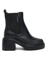 Tommy Jeans Botki Tjw Mid Heel Chelsea Boot EN0EN02681 Czarny. Czarne botki damskie Tommy Jeans, z jeansu, bez obcasa, na słupku, bez zapięcia. Za 679.99 zł.
