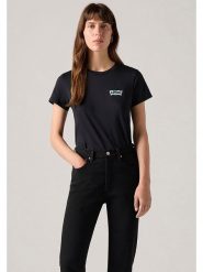 Levi's Koszulka w kolorze czarnym rozmiar: S. Czarne bluzki damskie Levi's, s, bez wzorów, z bawełny, bez kołnierzyka, bez ramiączek. Za 101.45 zł.