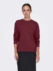 JDY Bluza w kolorze bordowym rozmiar: XL. Różowe bluzy damskie JDY, xl, bez wzorów, z bawełny, bez kaptura. Za 92.21 zł.