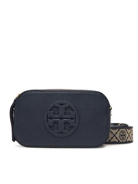 Tory Burch Torebka Mini Miller Crossbody 171955 Granatowy. Niebieskie listonoszki damskie Tory Burch, bez wzorów, ze skóry, bez dodatków. Za 1,049.00 zł.