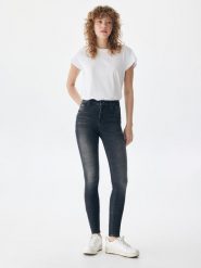 LTB Dżinsy "Amy" - Skinny fit - w kolorze antracytowym rozmiar: W25/L32. Czarne jeansy damskie LTB, z podwyższonym stanem. Za 83.42 zł.