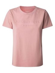 Pepe Jeans Koszulka "Loretta" w kolorze jasnoróżowym rozmiar: XS. Różowe bluzki damskie Pepe Jeans, xs, bez wzorów, z bawełny, bez kołnierzyka, bez ramiączek. Za 100.99 zł.