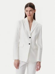 HUGO Marynarka Asmalla 50540787 Biały Slim Fit. Białe marynarki i żakiety damskie Hugo, bez wzorów, z syntetyku. Za 779.99 zł.