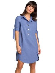 Be Wear Sukienka w kolorze niebieskim rozmiar: S. Niebieskie sukienki damskie Be Wear, bez wzorów, bez ramiączek. Za 105.63 zł.