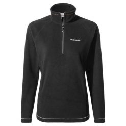 Bluza polarowa damska Craghoppers Miska VI Half Zip. Czarne bluzy damskie Craghoppers, bez wzorów, z polaru, bez kaptura. Za 83.99 zł.