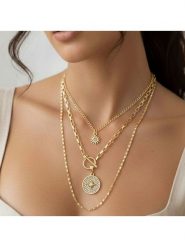 Atelier MIU Pozłacany naszyjnik z zawieszką - dł. 50 cm rozmiar: onesize. Żółte naszyjniki damskie atelier MIU, z cyrkonią, pozłacane. Za 52.99 zł.