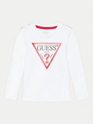 Guess Bluzka N84I24 K8HM0 Biały Regular Fit. Białe t-shirty i koszulki chłopięce Guess, z aplikacjami, z bawełny, bez kołnierzyka, bez ramiączek. Za 89.99 zł.