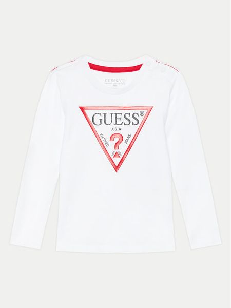 Guess Bluzka N84I24 K8HM0 Biały Regular Fit. Białe t-shirty i koszulki chłopięce Guess, z aplikacjami, z bawełny, bez kołnierzyka, bez ramiączek. Za 69.99 zł.