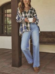 LA Angels Koszula w kolorze kremowo-oliwkowo-niebieskim rozmiar: XL. Brązowe koszule damskie LA Angels, xl, bez wzorów, z bawełny, bez kołnierzyka, bez ramiączek. Za 152.99 zł.