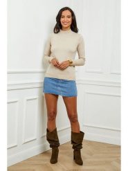 Soft Cashmere Golf w kolorze beżowym rozmiar: 34/36. Brązowe golfy damskie Soft Cashmere, bez wzorów, z kaszmiru, bez ramiączek. Za 61.46 zł.