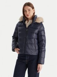 Tommy Hilfiger Kurtka puchowa WW0WW47354 Granatowy Slim Fit. Niebieskie kurtki damskie Tommy Hilfiger, xs, bez wzorów, z puchu, bez kaptura. Za 1,299.00 zł.