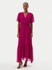 Haveone Sukienka letnia AFF-N006 Różowy Loose Fit. Czerwone sukienki damskie Haveone, bez wzorów, z jedwabiu, bez ramiączek. Za 389.99 zł.