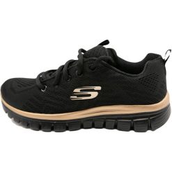 Skechers Get Connected, Czarny. Czarne obuwie sportowe casual damskie Skechers, z materiału, trekkingowe, Skechers Sport. Za 390.00 zł.