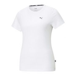 Koszulka treningowa damska Puma ESS Small Logo Tee. Białe koszulki sportowe damskie Puma, l, bez wzorów, bez ramiączek. Za 186.00 zł.