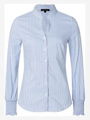 More & More Bluzka w kolorze błękitno-białym rozmiar: 34. Niebieskie bluzki damskie More & More, bez wzorów, bez kołnierzyka, bez ramiączek. Za 100.04 zł.