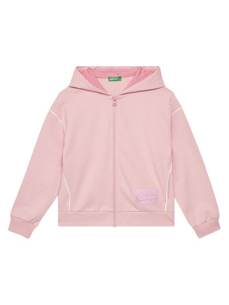 United Colors Of Benetton Bluza 3UNIC504T Różowy Oversize. Czerwone bluzy dziewczęce United Colors Of Benetton, bez wzorów, z bawełny, bez ramiączek, bez kaptura. Za 99.99 zł.