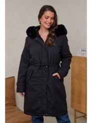 Curvy Lady Parka w kolorze czarnym rozmiar: 44/46. Czarne parki damskie Curvy Lady, bez kaptura. Za 259.13 zł.