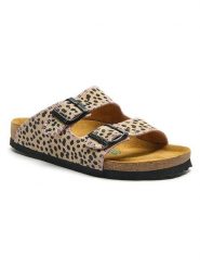 Comfortfusse Skórzane klapki w kolorze beżowym rozmiar: 40. Brązowe klapki damskie Comfortfüße, bez wzorów, z otwartym noskiem, bez obcasa, bez zapięcia. Za 260.99 zł.