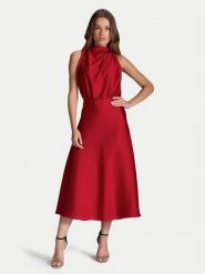 Swing Sukienka koktajlowa 5AI13700 Czerwony Regular Fit. Czerwone sukienki damskie Swing, bez wzorów, z syntetyku, wizytowe, bez ramiączek. Za 519.99 zł.