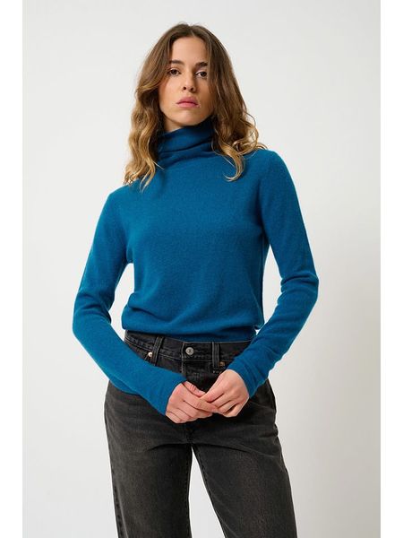 AUTHENTIC CASHMERE Kaszmirowy golf "Bise" w kolorze niebieskim rozmiar: M. Niebieskie golfy damskie AUTHENTIC CASHMERE, m, bez wzorów, z kaszmiru, bez ramiączek. Za 411.91 zł.