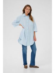 Kaffe Tunika w kolorze błękitnym rozmiar: 46. Niebieskie tuniki damskie Kaffe, na co dzień, bez wzorów, z bawełny, bez kołnierzyka, bez ramiączek. Za 82.99 zł.