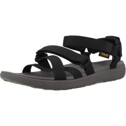Sandały TEVA W SANBORN MIA Czarny. Czarne sandały damskie Teva, bez wzorów, z tkaniny, bez obcasa, bez zapięcia. Za 265.99 zł.