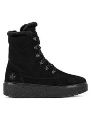 Rieker Trzewiki 78800-00 Czarny. Czarne botki damskie Rieker, ze skóry, bez obcasa, na płaskiej podeszwie, bez zapięcia. Za 367.00 zł.