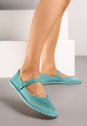 Zielone Balerinki Espadryle z Przeszyciami i Paskiem Firionea. Zielone balerinki damskie Renee, bez wzorów. Za 44.99 zł.