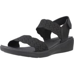 Sandały SKECHERS ARYA Czarny. Czarne sandały damskie Skechers, bez wzorów, z tkaniny, bez obcasa, bez zapięcia. Za 206.99 zł.