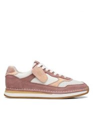 Clarks Skórzane sneakersy w kolorze fiołkowo-białym rozmiar: 37,5. Białe obuwie sportowe damskie Clarks, bez zapięcia. Za 233.87 zł.