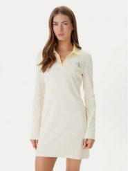 Calvin Klein Jeans Sukienka codzienna Monologo LV047F839G Żółty Regular Fit. Żółte sukienki damskie Calvin Klein Jeans, bez wzorów, z bawełny, bez ramiączek. Za 369.99 zł.