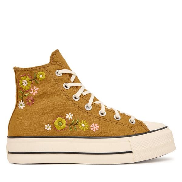 Trampki Converse. Brązowe trampki damskie Converse, bez wzorów, bez zapięcia. Za 449.99 zł.