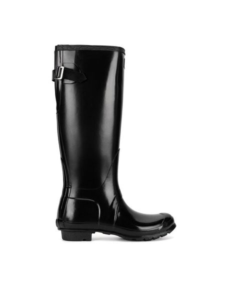 Hunter Kalosze WFT1001RGL Czarny. Czarne kalosze damskie Hunter, bez wzorów, z kauczuku. Za 449.99 zł.