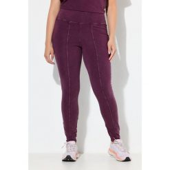 Damskie Legginsy styl vintage wąskie nogawki wysoki stan kieszeń. Czerwone legginsy damskie Ulla Popken, plus size, bez wzorów, z bawełny. W wyprzedaży za 191.99 zł.