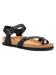 Comfortfusse Skórzane sandały w kolorze czarnym rozmiar: 40. Czarne sandały damskie Comfortfüße, bez wzorów, z materiału, z otwartym noskiem, bez obcasa, bez zapięcia. Za 239.99 zł.