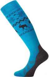 Skarpety merino FWW. Niebieskie skarpetki damskie LASTING, bez wzorów, z elastanu. Za 116.00 zł.