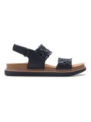 Clarks Skórzane sandały "Arwell Glide" w kolorze czarnym rozmiar: 39. Czarne sandały damskie Clarks, bez wzorów, z otwartym noskiem, bez obcasa, bez zapięcia. Za 264.15 zł.