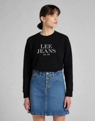 LEE CREW NECK SWS DAMSKA BLUZA BLACK L53ATX01 112140222. Czarne bluzy damskie Lee, l, bez wzorów, bez kaptura. Za 139.99 zł.