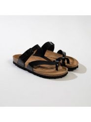 BACKSUN Japonki "Barecelone" w kolorze czarnym rozmiar: 40. Czarne klapki damskie Backsun, bez wzorów, z materiału, z otwartym noskiem, bez obcasa, bez zapięcia. Za 130.99 zł.