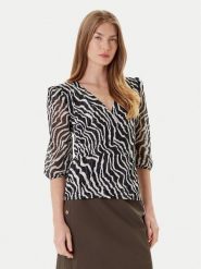 Morgan Bluzka 252-TRUDDY Czarny Regular Fit. Czarne bluzki damskie Morgan, l, bez wzorów, z syntetyku, bez kołnierzyka, bez ramiączek. Za 179.99 zł.